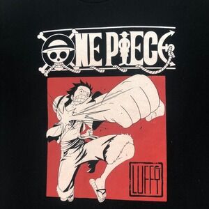 One Piece Luffy Anime Graphic T‎ Shirt Black 2X Manga Japanese Cartoon